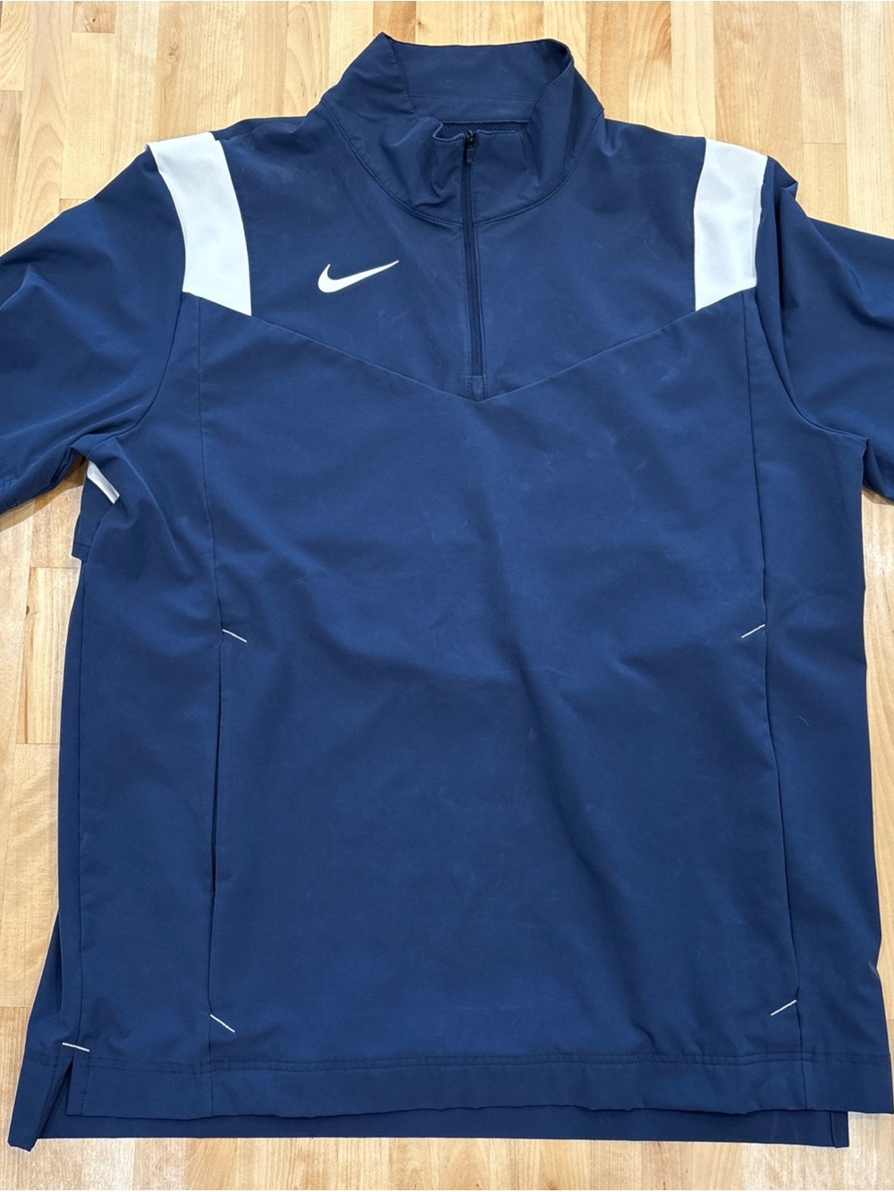 Nike Football Coach Men's L Navy White Performance Short Sleeve Sideline Jacket